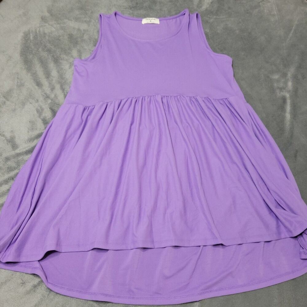 Zenana Shirt Womens Popover‎ Medium Tank Top Purple Sleeveless High Low Stretch